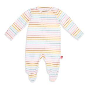 Magnetic Me candy stripe modal magnetic footie pajamas (size newborn)
